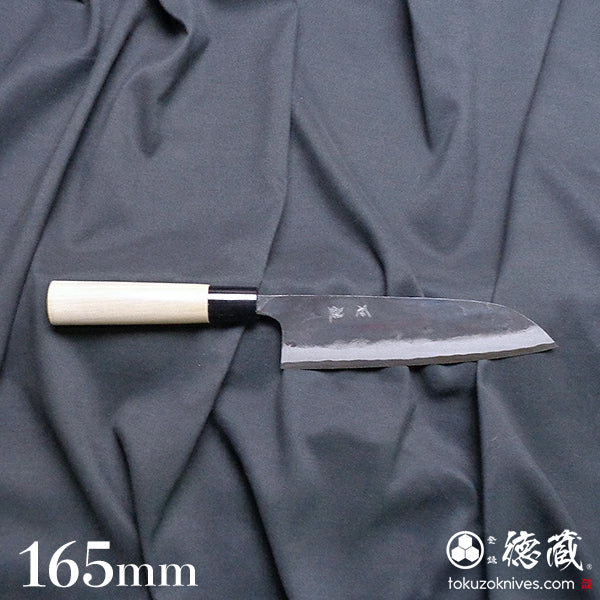 白一 黒打仕上 三徳包丁 朴柄