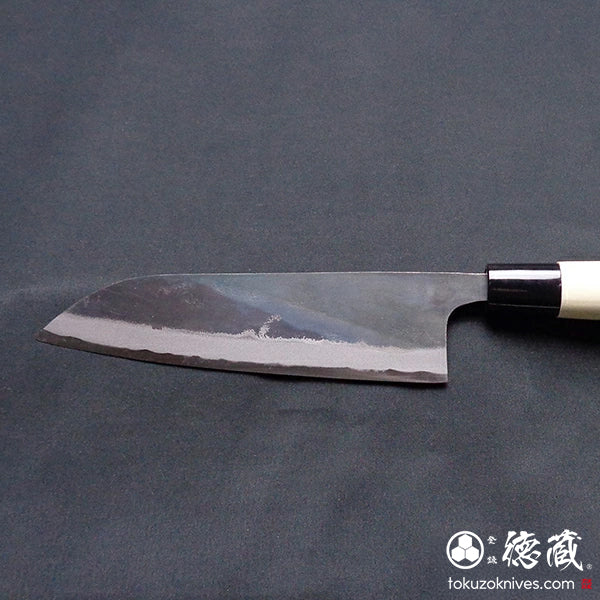 白一 黒打仕上 三徳包丁 朴柄