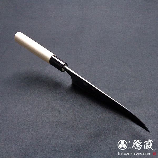 白一 黒打仕上 三徳包丁 朴柄