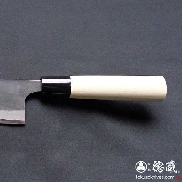 白一 黒打仕上 三徳包丁 朴柄