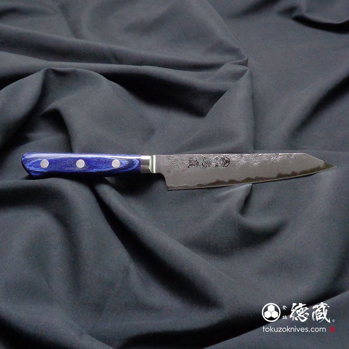 青二 切付ペティ包丁 青ハンドル
