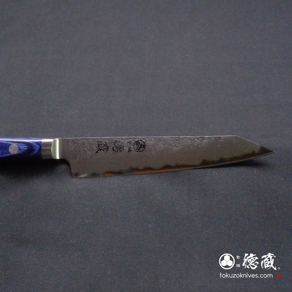 青二 切付ペティ包丁 青ハンドル