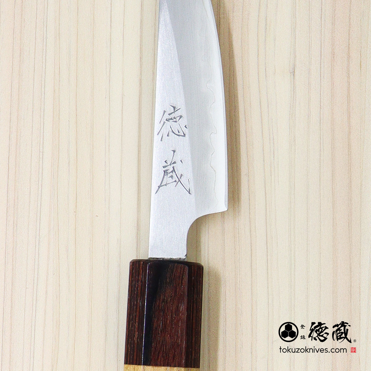 白一 ペティナイフ ケヤキ八角柄