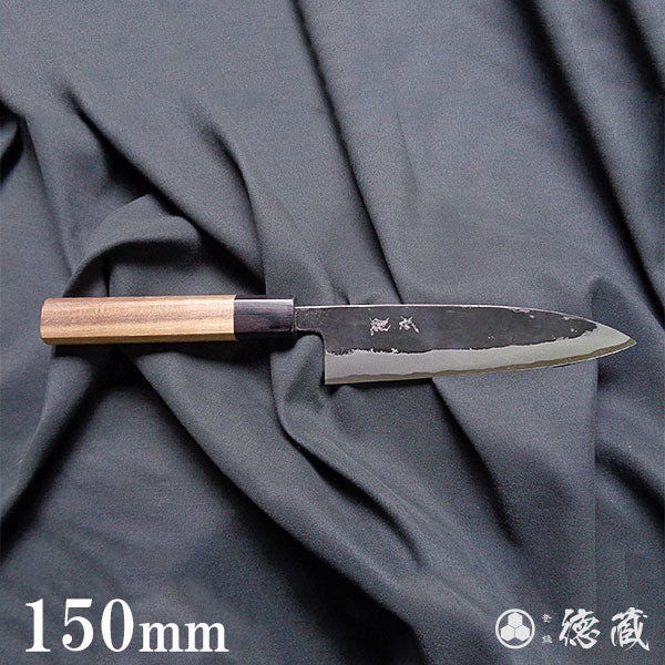 青S 黒打仕上 捌き包丁 胡桃八角柄