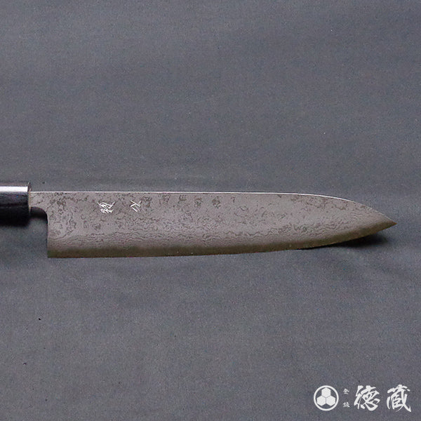 青二 磨き仕上 磨き積層牛刀包丁 紫檀柄