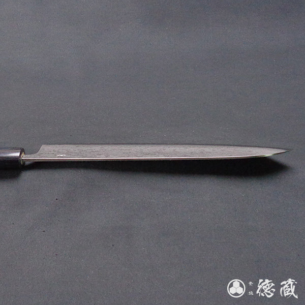 青二 磨き仕上 磨き積層牛刀包丁 紫檀柄
