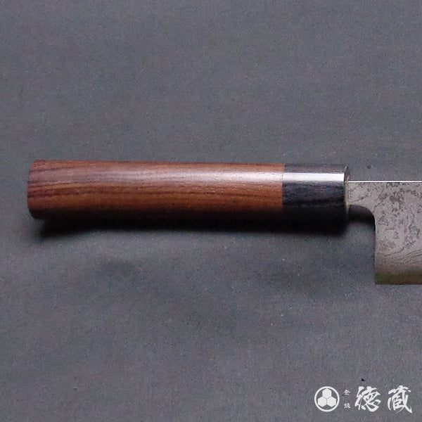 青二 磨き仕上 磨き積層牛刀包丁 紫檀柄