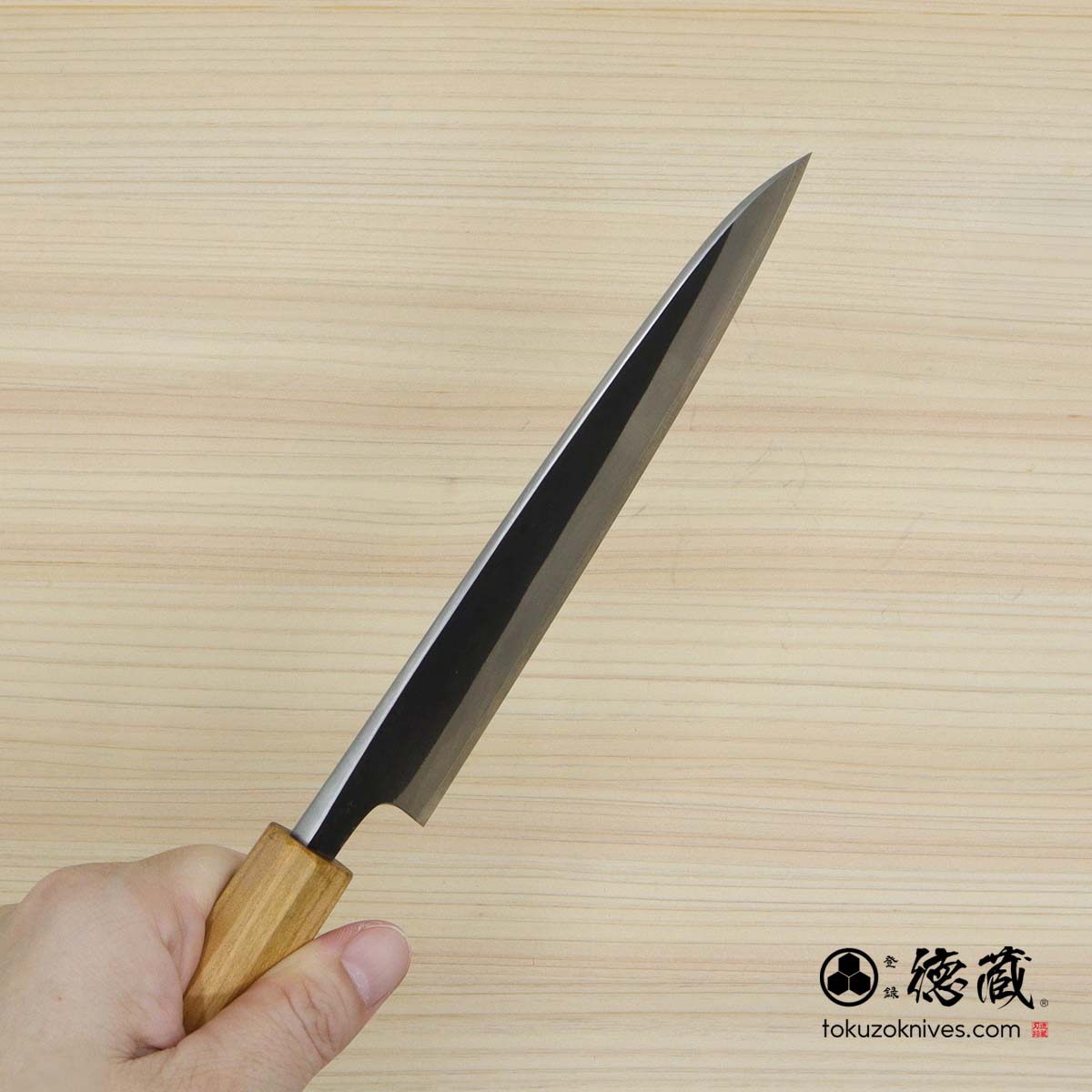 白二 黒打仕上げ ペティナイフ サクラ八角柄
