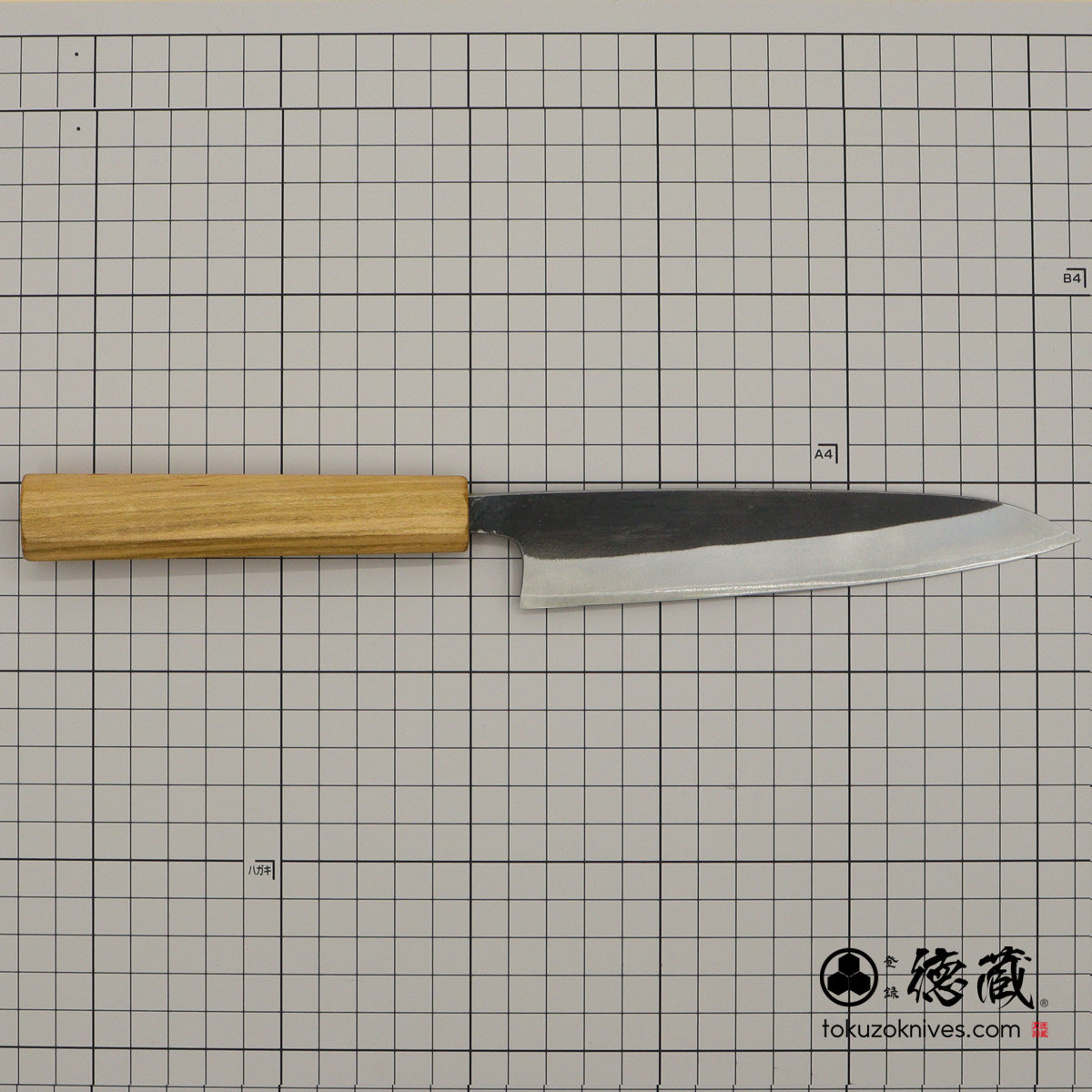白二 黒打仕上げ ペティナイフ サクラ八角柄