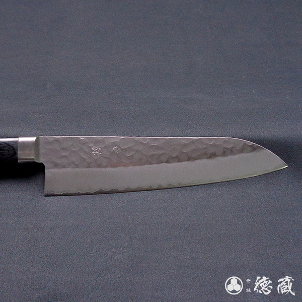 AUS8 槌目仕上 三徳包丁 黒ハンドル