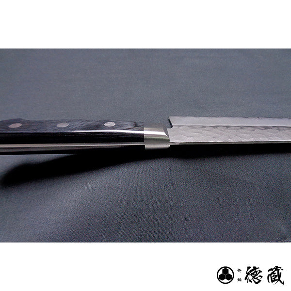 AUS8 槌目仕上 三徳包丁 黒ハンドル