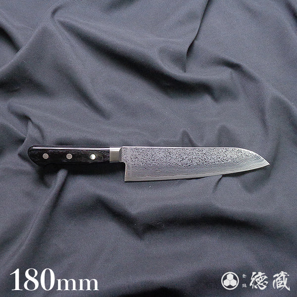 SKD ダマスカス 三徳包丁 黒ハンドル