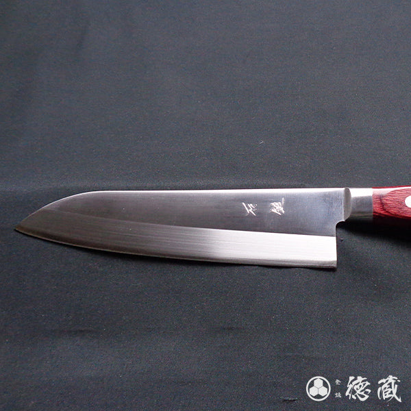 AUS8 三徳包丁 赤ハンドル