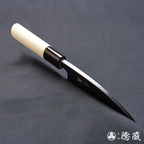 青二 黒打仕上 小出刃包丁 朴柄