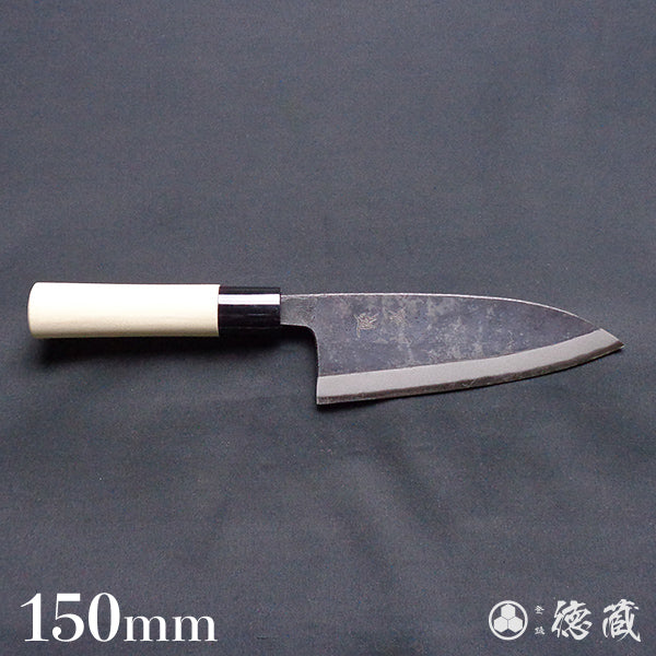 青二 黒打仕上 厚出刃包丁 朴柄