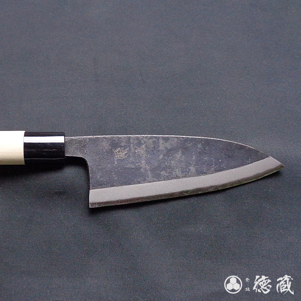 青二 黒打仕上 厚出刃包丁 朴柄