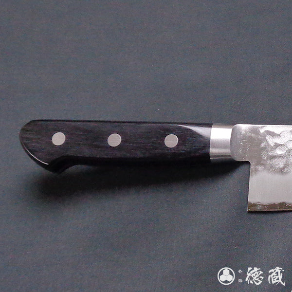 青S 槌目仕上 三徳包丁 黒ハンドル