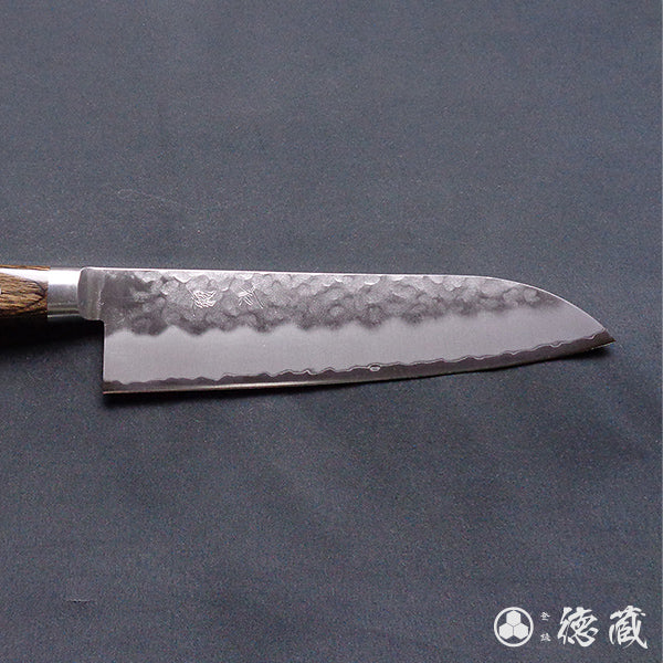 青S 槌目仕上 三徳包丁 焦茶ハンドル