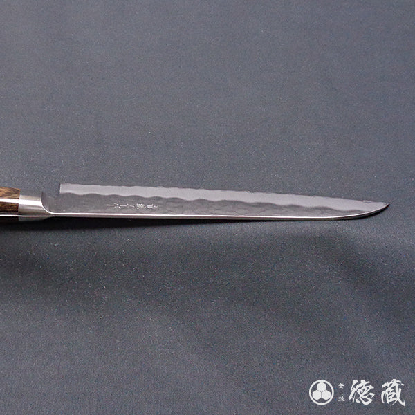 青S 槌目仕上 三徳包丁 焦茶ハンドル