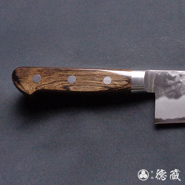 青S 槌目仕上 三徳包丁 焦茶ハンドル