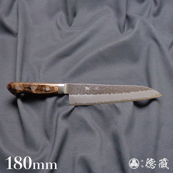 青S 槌目仕上 牛刀包丁 焦茶ハンドル