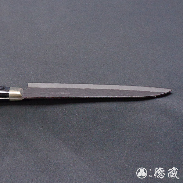 青S 黒肌槌目仕上 三徳包丁 黒ハンドル