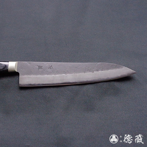 青S 黒肌槌目仕上 牛刀包丁 黒ハンドル
