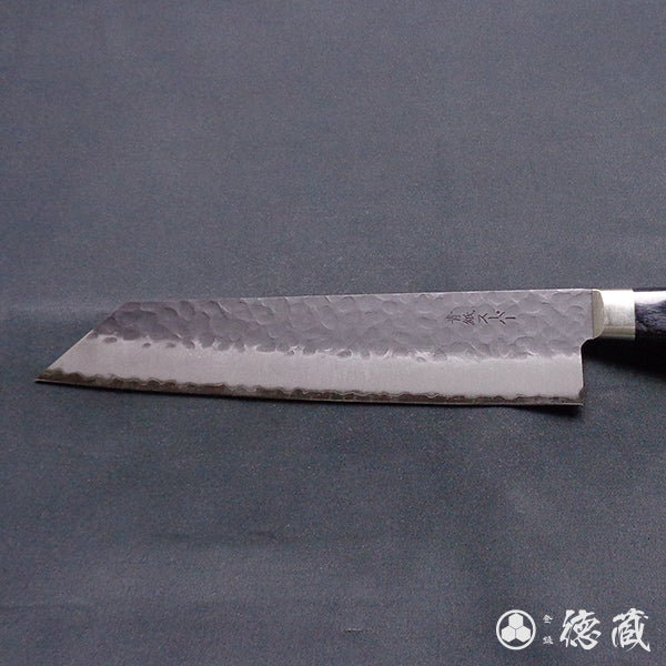 青S 黒肌槌目仕上 切付包丁 黒ハンドル