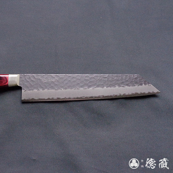 青S 黒肌槌目仕上 切付包丁 赤ハンドル