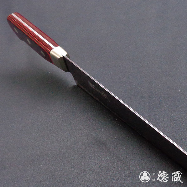 青S 黒肌槌目仕上 切付包丁 赤ハンドル