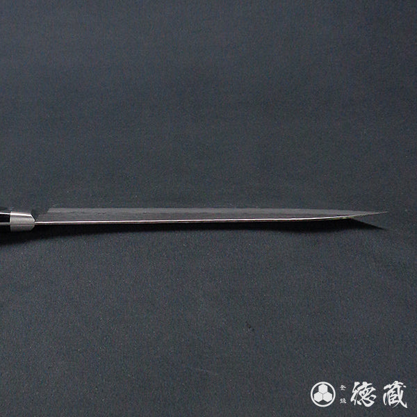 AUS8 槌目仕上 剣型三徳包丁 黒ハンドル