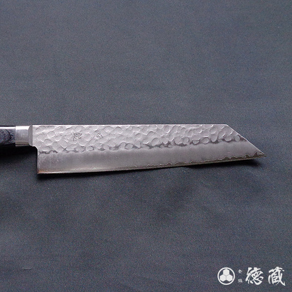 AUS8 槌目仕上 切付包丁 黒ハンドル