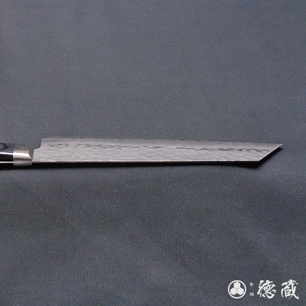 AUS8 槌目仕上 切付包丁 黒ハンドル