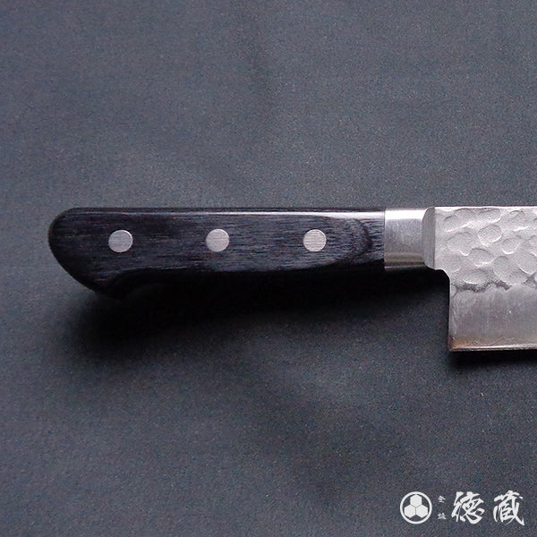 AUS8 槌目仕上 切付包丁 黒ハンドル