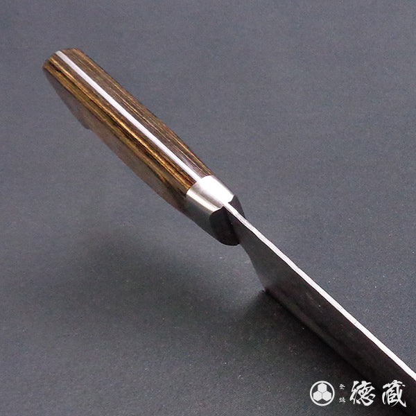 AUS8 槌目仕上 切付包丁 焦茶ハンドル