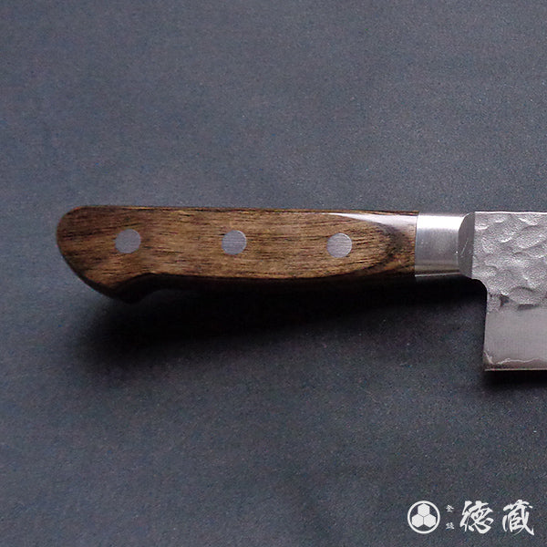 AUS8 槌目仕上 切付包丁 焦茶ハンドル