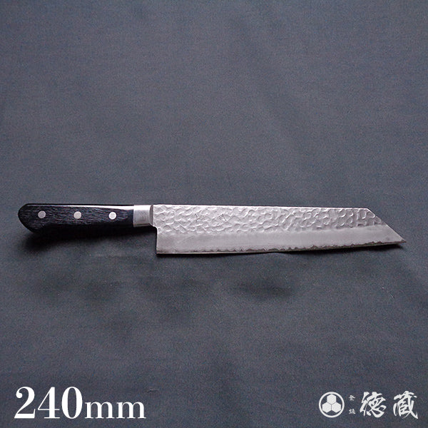 AUS8 槌目仕上 切付包丁 黒ハンドル