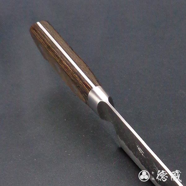 銀三 梨地仕上 菜切包丁 焦茶ハンドル
