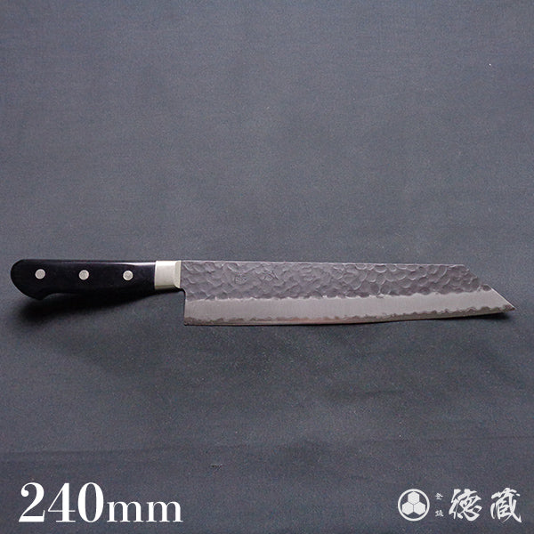 青S 黒肌槌目仕上 切付包丁 黒ハンドル