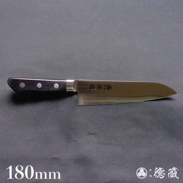 AUS8 磨き仕上 三徳包丁 黒ハンドル