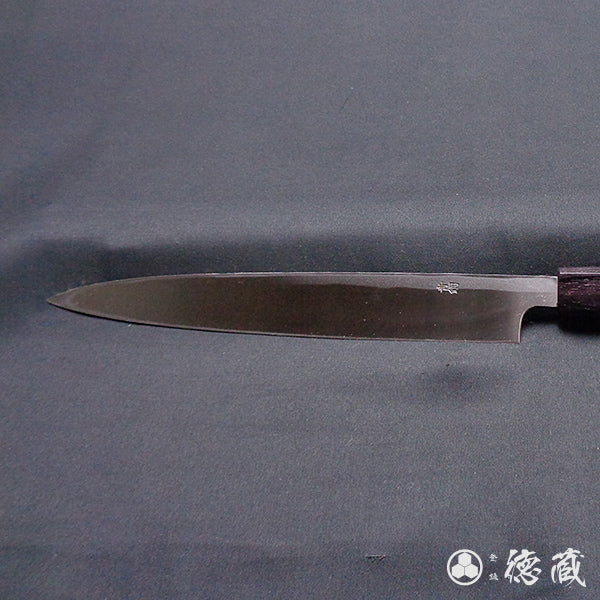 青二 黒打仕上 柳刃包丁 胡桃八角柄