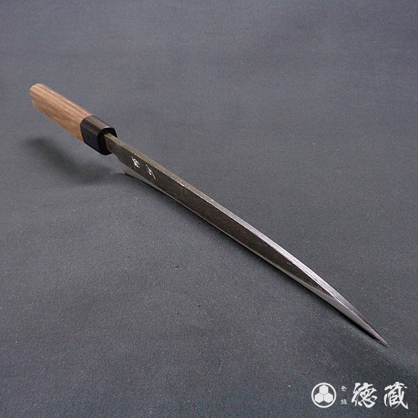 青二 黒打仕上 柳刃包丁 胡桃八角柄