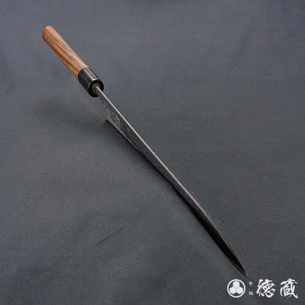 青S 黒肌槌目仕上 牛刀包丁 紫檀柄