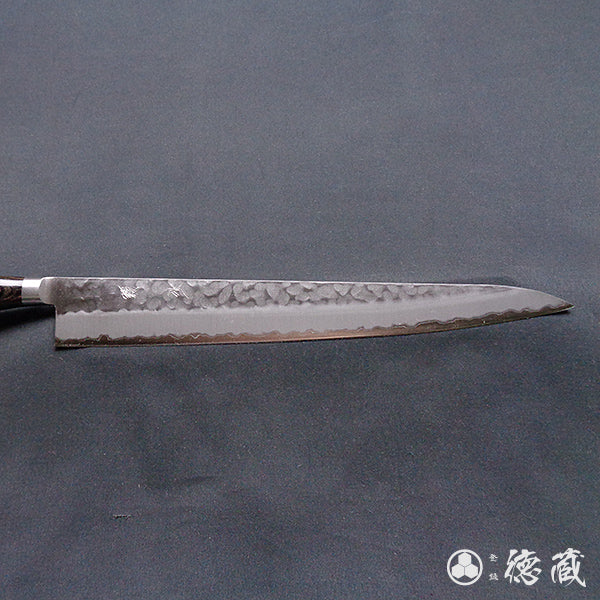 青S 槌目仕上 筋引包丁 焦茶ハンドル