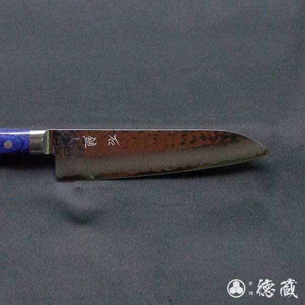 VG10 ダマスカス 槌目仕上 三徳包丁 青ハンドル