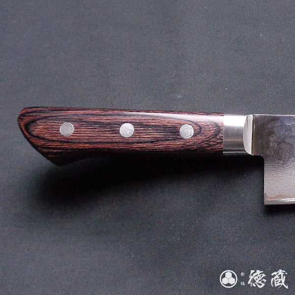 VG10 ダマスカス 槌目仕上 三徳包丁 マホガニーハンドル