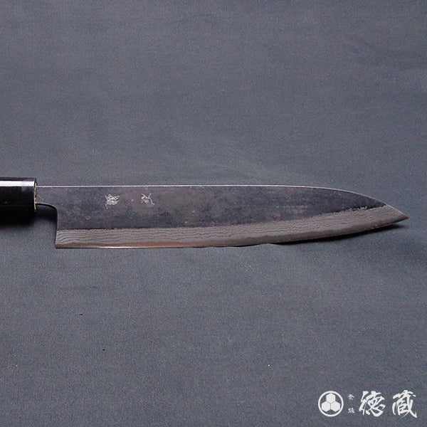 青二 ダマスカス 黒打仕上 牛刀包丁 胡桃柄