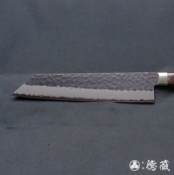 青S 黒肌槌目仕上 切付包丁 焦茶ハンドル