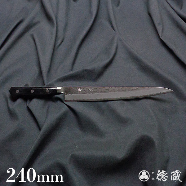 青S 槌目仕上 筋引包丁 黒ハンドル