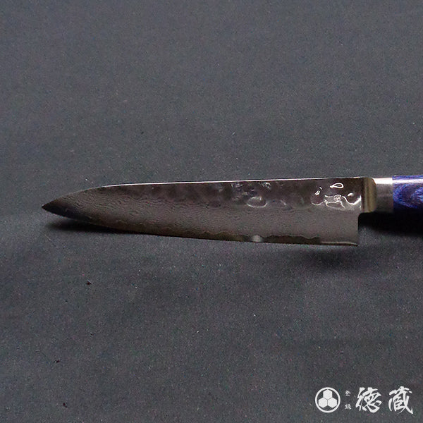 VG10 ダマスカス 槌目仕上 ペティナイフ 青ハンドル